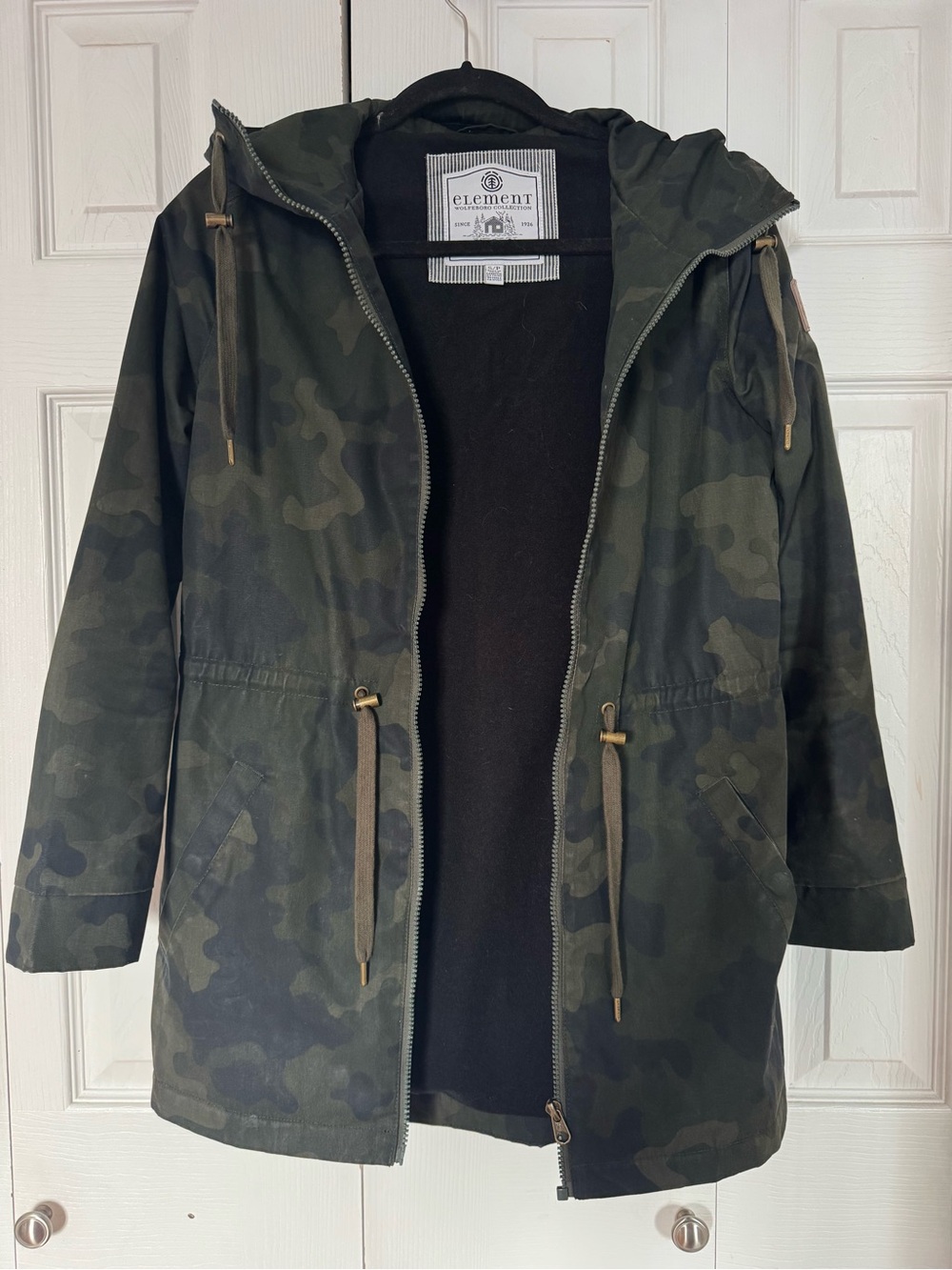 Element Women's Camouflage Hooded Utility Jacket - Olive Green